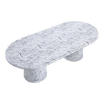 Cosenza 96" Marble Finish Concrete Indoor / Outdoor Dining Table (3 Boxes) in White