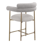 Blake Vegan Leather And Boucle Fabric Upholstered Counter Stool in Taupe
