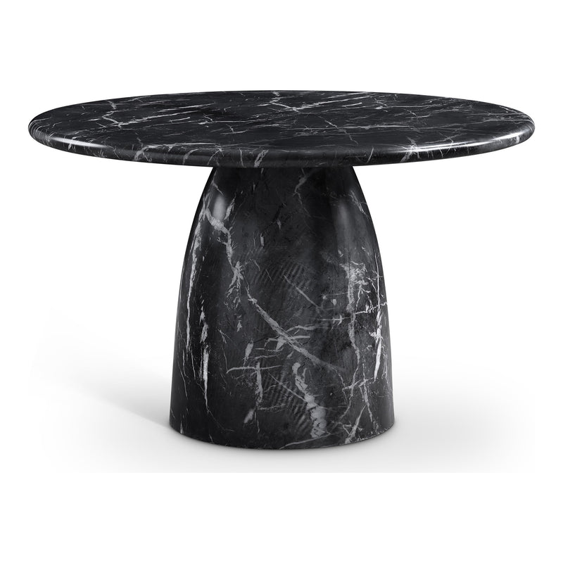 Cosenza 48.5" Marble Finish Concrete Indoor / Outdoor Dining Table in Black