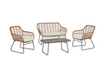Antibes 4-Piece Conversation Set in Tan and Cream