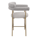 Blake Vegan Leather And Boucle Fabric Upholstered Counter Stool in Taupe
