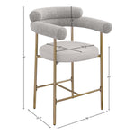 Blake Vegan Leather And Boucle Fabric Upholstered Counter Stool in Taupe
