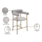 Blake Vegan Leather And Boucle Fabric Upholstered Counter Stool in Taupe