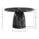 Cosenza 48.5" Marble Finish Concrete Indoor / Outdoor Dining Table in Black