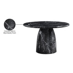 Cosenza 48.5" Marble Finish Concrete Indoor / Outdoor Dining Table in Black
