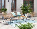 Antibes 4-Piece Conversation Set in Tan and Gray