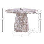 Cosenza 48.5" Marble Finish Concrete Indoor / Outdoor Dining Table in Brown