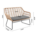Antibes 4-Piece Conversation Set in Tan and Gray