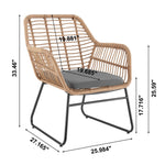 Antibes 4-Piece Conversation Set in Tan and Gray