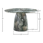Cosenza 48.5" Marble Finish Concrete Indoor / Outdoor Dining Table in Green