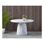 Cosenza 48.5" Marble Finish Concrete Indoor / Outdoor Dining Table in White