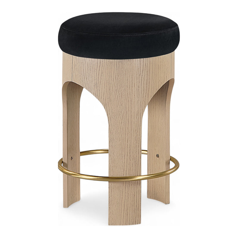 Bocceli Velvet Upholstered Counter Stool in Black