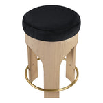 Bocceli Velvet Upholstered Counter Stool in Black
