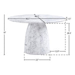 Cosenza 48.5" Marble Finish Concrete Indoor / Outdoor Dining Table in White