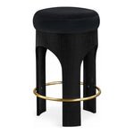Bocceli Velvet Upholstered Counter Stool in Black