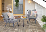 Cannes 3-Piece Conversation Set in Gray