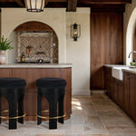 Bocceli Velvet Upholstered Counter Stool in Black