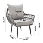 Cannes 3-Piece Conversation Set in Gray