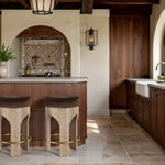 Bocceli Velvet Upholstered Counter Stool in Brown