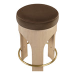 Bocceli Velvet Upholstered Counter Stool in Brown