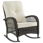 Fruttuo Upholstered Rocking Chair in Cream and Black