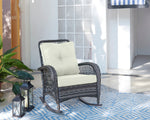 Fruttuo Upholstered Rocking Chair in Cream and Black