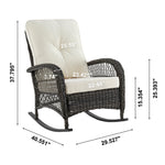 Fruttuo Upholstered Rocking Chair in Cream and Black