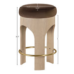 Bocceli Velvet Upholstered Counter Stool in Brown