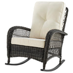 Fruttuo Upholstered Rocking Chair in Cream and Black