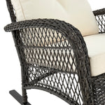 Fruttuo Upholstered Rocking Chair in Cream and Black