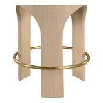 Bocceli Velvet Upholstered Counter Stool in Cognac