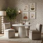 Venosa 36" Concrete Indoor/Outdoor Dining Table in White