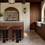 Bocceli Velvet Upholstered Counter Stool in Cognac