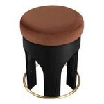 Bocceli Velvet Upholstered Counter Stool in Cognac