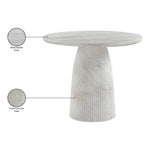 Venosa 36" Concrete Indoor/Outdoor Dining Table in White