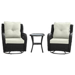 Fruttuo 3-Piece Conversation Set (Swivel) in Cream and Black
