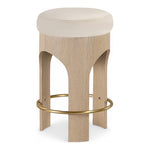 Bocceli Velvet Upholstered Counter Stool in Cream