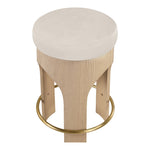 Bocceli Velvet Upholstered Counter Stool in Cream