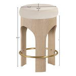 Bocceli Velvet Upholstered Counter Stool in Cream
