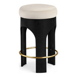 Bocceli Velvet Upholstered Counter Stool in Cream