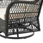 Fruttuo 3-Piece Conversation Set (Swivel) in Cream and Black