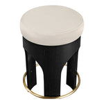 Bocceli Velvet Upholstered Counter Stool in Cream
