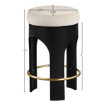 Bocceli Velvet Upholstered Counter Stool in Cream