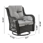 Fruttuo 3-Piece Conversation Set (Swivel) in Gray