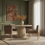 Venosa 42" Concrete Indoor/Outdoor Dining Table in Travertine