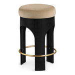 Bocceli Velvet Upholstered Counter Stool in Beige