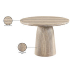 Venosa 42" Concrete Indoor/Outdoor Dining Table in Travertine