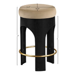 Bocceli Velvet Upholstered Counter Stool in Beige