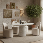 Venosa 42" Concrete Indoor/Outdoor Dining Table in White