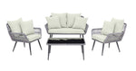Portofino 4-Piece Conversation Set in Gray and Cream